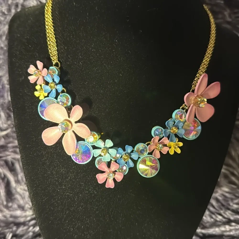 Betsey Johnson  Floral cluster necklace